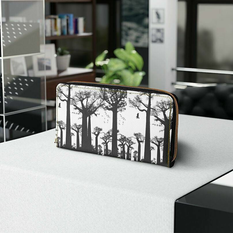 Forest Tree Faux Leather Zipper Wallet-Women Wallet-Wallets For Women image 3
