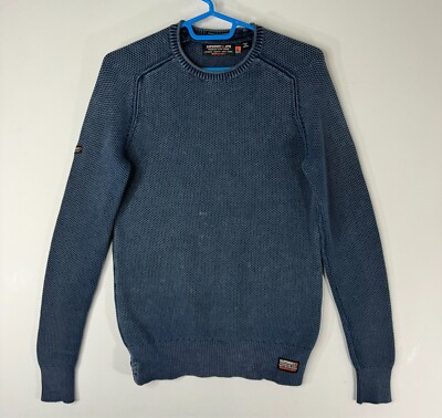 Superdry Adult Garment Dye L.A. Textured Crew Neck Mens Jumper Sweater size S