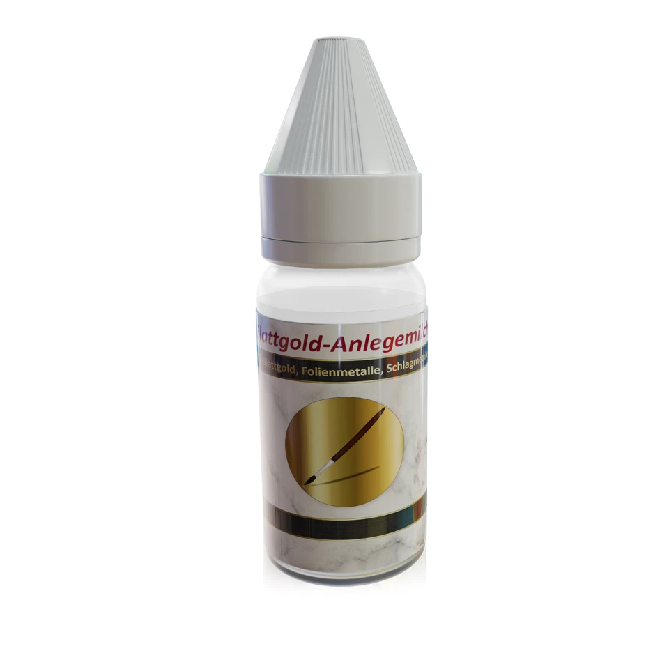 Blattgold SET 14cm Goldfolie Groß Pinsel Anlegemilch Blatt Schlagmetall Starter - Bild 2 von 4