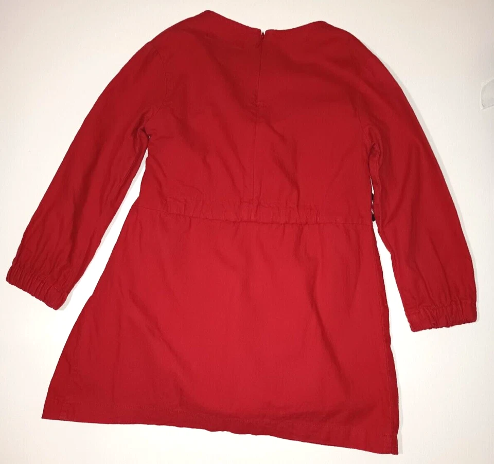 Vestido Patriótico 100% Algodón Zara Niñas Talla 8 Rojo Manga Larga Foto 3 de 4