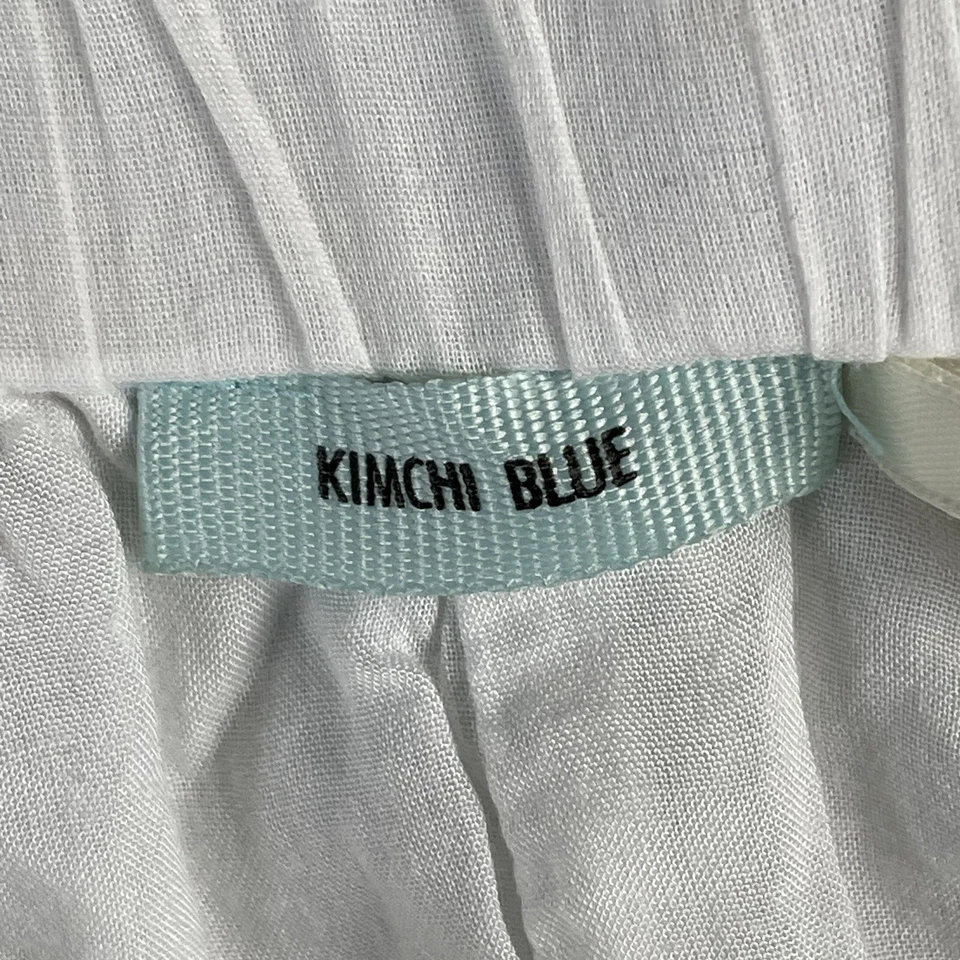 Pantalones Cortos Kimchi Azul Mujer Talla M Blanco Encaje Urbano Outfitters Borla Cordón Foto 4 de 4