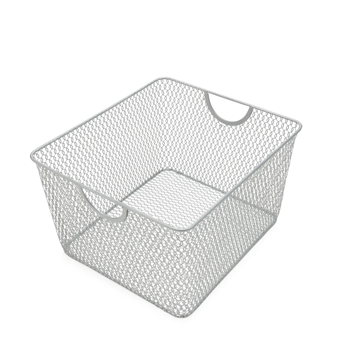 Silver Mesh Open Bin Storage Basket Organizer for Fruits, Pantry items toys  199