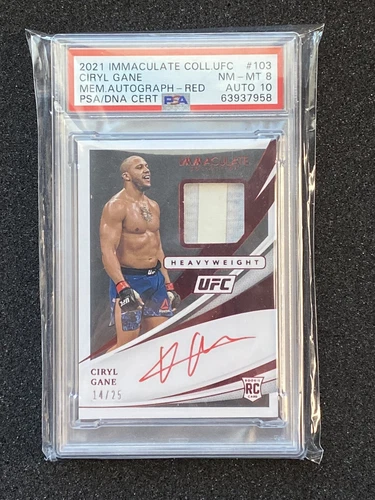 2021 Panini immaculate ufc ciryl gane /25 RPA rookie auto red ink PSA 10 auto