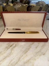 S.T. Dupont Olympic Gold And Black Chinese Lacquer Fountain Pen