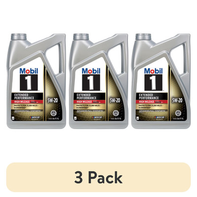 (3 pack)Mobil 1 Extended Performance High Mileage Full Synthetic Motor Oil 5W-20