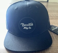 Brixton Mfg Co Mens Trucker Hat Cap One Size Black Snapback Wheeler Mesh NEW