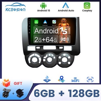 2+64G Für Honda Jazz Fit 2001-2008 Android 15 Autoradio Carplay BT GPS Navi WIFI