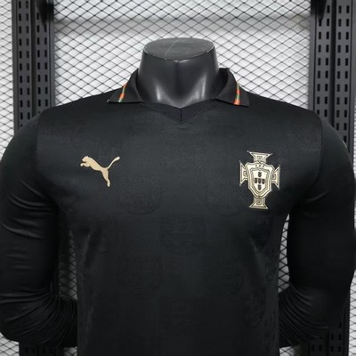 Portugal 2026 World Cup Long Sleeve Jersey – Black Panther Player
