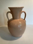 Vintage Frankoma Pottery #71 Double Leaf Handle Vase 11” Tall Pink