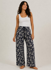 Ladies Womens Trousers Palazzo Harem Floral Flowered Summer Stripe Printed NEW 