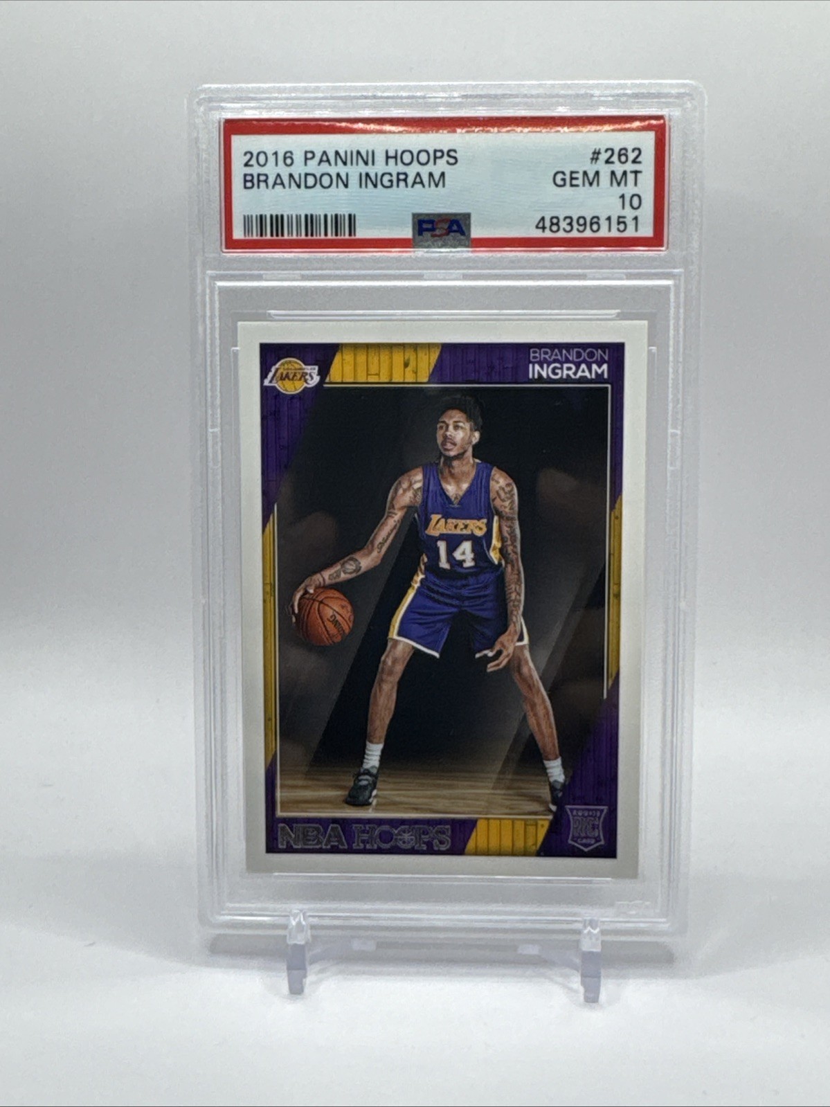 2016 Panini Hoops #262 Brandon Ingram Los Angeles Lakers RC Rookie PSA 10