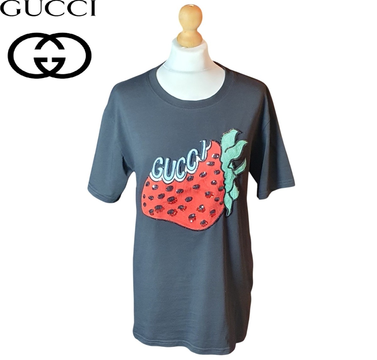 Logo-Embroidered Striped Cotton T-Shirt - white - XL GUCCI ロゴ T