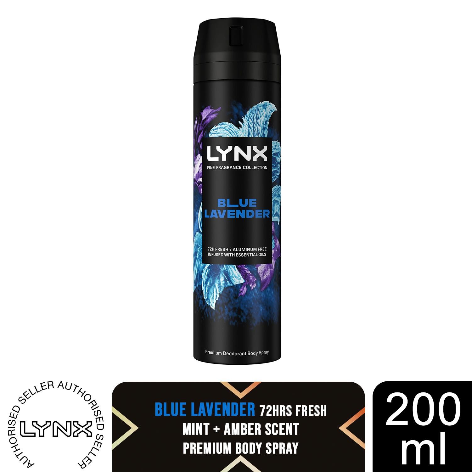 Lynx Fine Fragrance Collection Blue Lavender Body Spray Deodorant 200ml