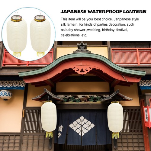 2 Pcs Waterproof Folding Lantern Silk Fabric Decorative Lanterns Asian - Picture 3 of 12