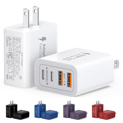 40W USB C Charger Block, 2-Pack 4-Port Type C Fast Charging Brick Dual PD&QC ...