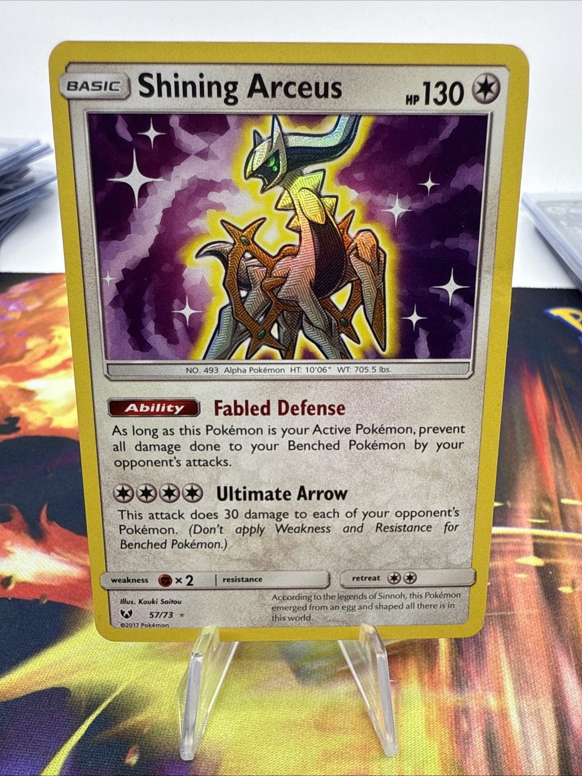 Pokemon English TCG Card Shining Legends Shining Arceus 57/73 Holo