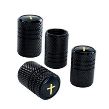 4 Pcs Black Metal Car Wheel Tire Valve Stem Cover,Auto Valve Stem Caps LTQM-001