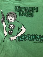 VINTAGE 2000  s Cinderblock Green Day Women's KERPLUNK Fitted Tshirt RARE Large L