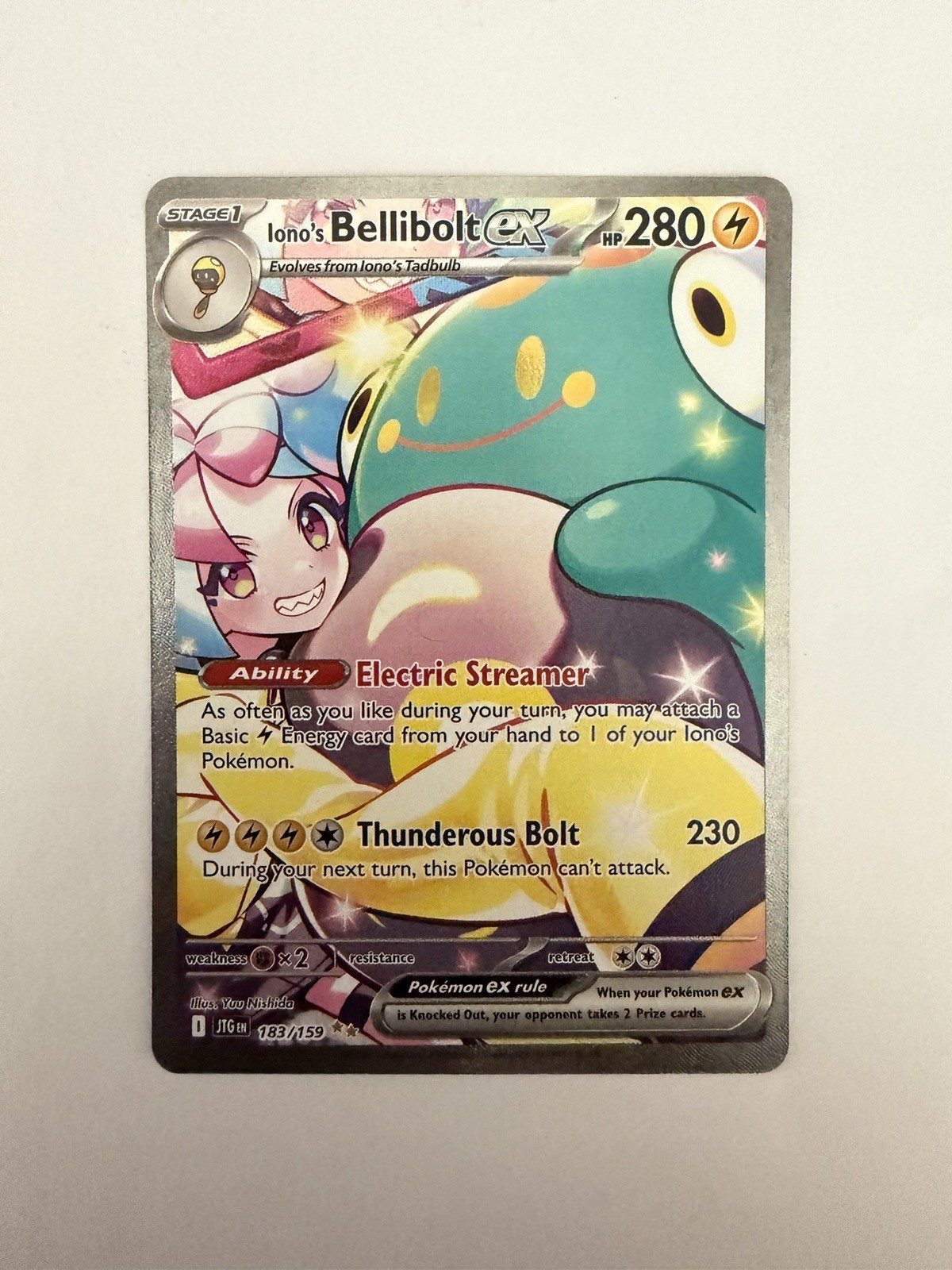 Pokemon TCG Iono’s Bellibolt EX SIR 183/159 Journey Together🔥