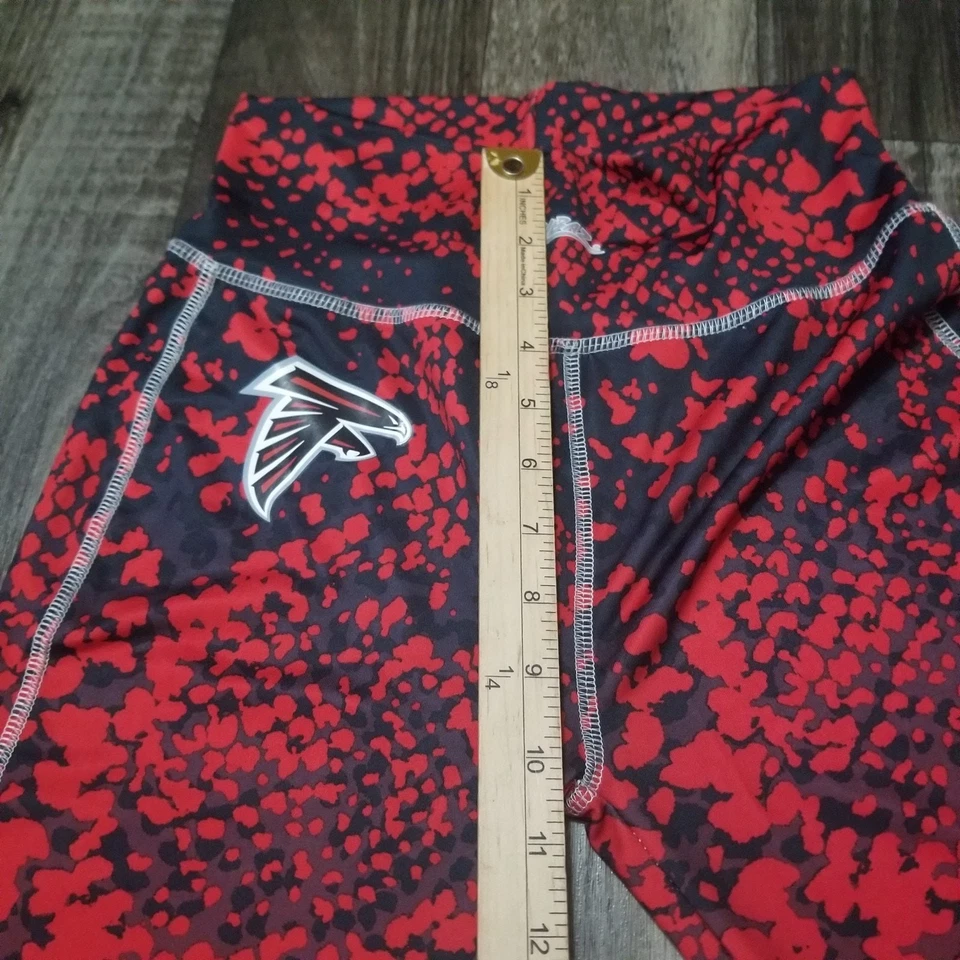 Atlanta Falcons Zubaz Pantalones Mujer Leggings Medias Pequeñas NFL Negro/Rojo Foto 4 de 4