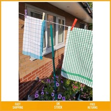 Strong Telescopic Galvanised Metal Clothes Line Support Prop 1.5-2.4m Pack 2