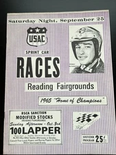 Reading, Pa. Fairgrounds Sprint Car Races 1965 Souvenir Program, Rutherford