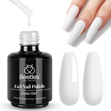 Beetles White Gel Nail Polish,15ml Winter Soak Off UV Gel Polish French Nail Art
