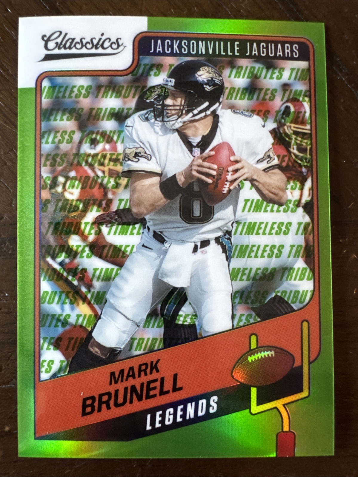 Mark Brunell 2021 Classics Premium Edition Timeless Tributes Green /20 #150 SSP