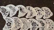 A lot of 26 face paint stencils