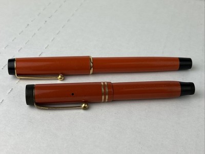 Parker Duofold Orange Centennial Fountain Pen and Pen Set Vintage 1920 s