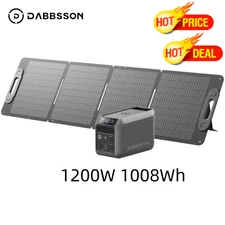 Dabbsson 1200W 1008Wh Portable Power Station Solar Generator w/ 120W Solar Panel