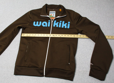 Hollister Zip Jacket Waikiki Hawaii Brown Warm Up Mens Medium