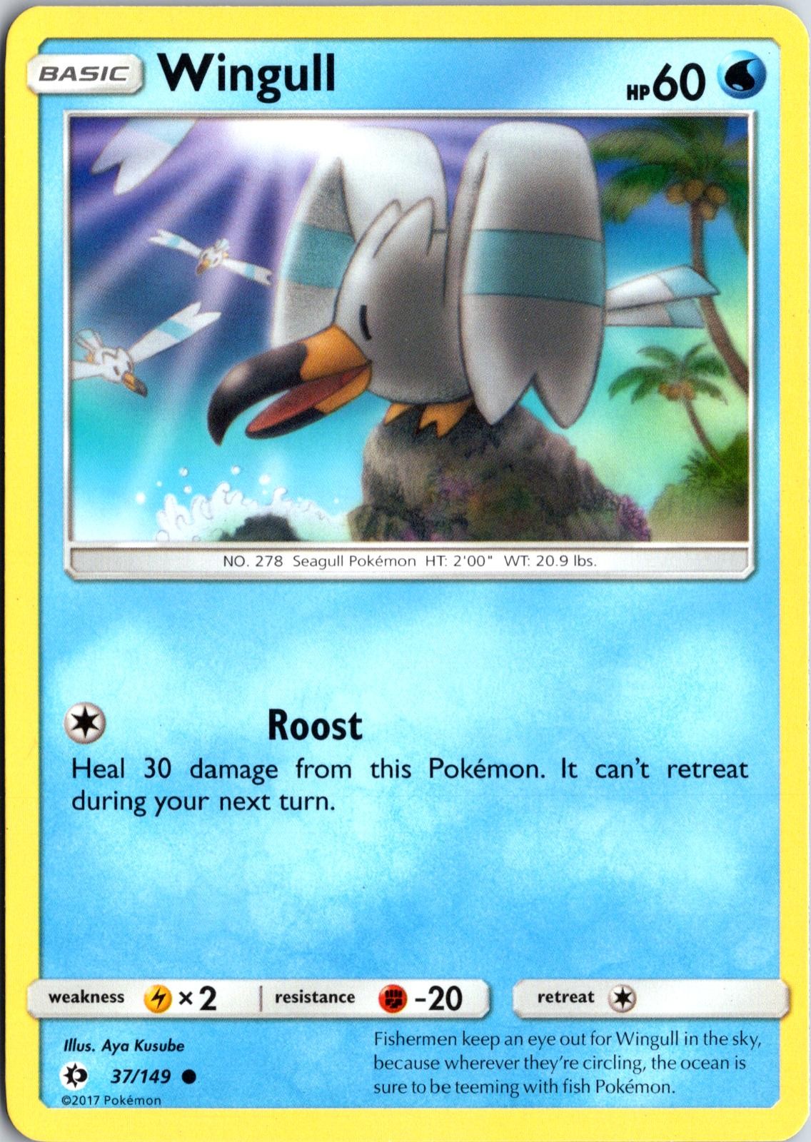 Wingull 37/149 Near Mint Common SM Base Set Pokemon