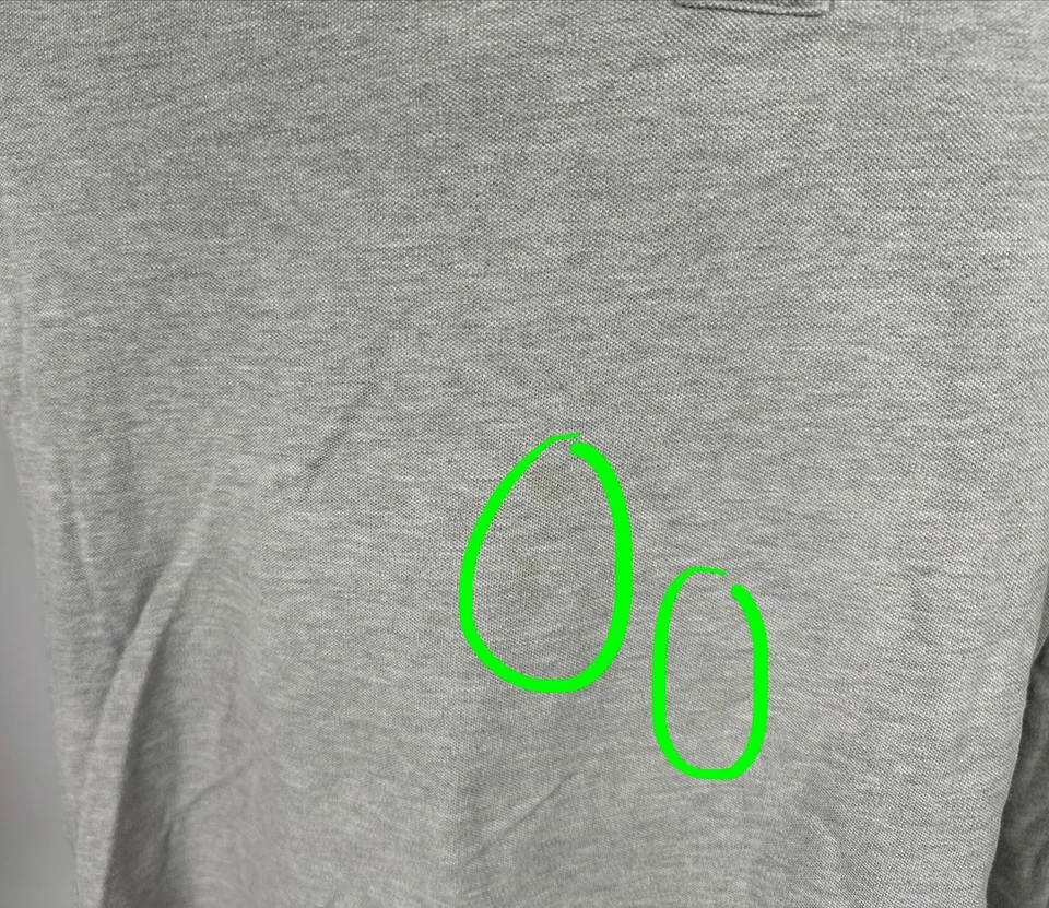 Vintage Ralph Lauren Polo Shirt Men XL Long Sleeve Pique Knit Heather Gray Pony - Image 4 of 4