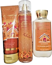 Jolly Gingerbread Village Body Mist, Body Lotion & Hydrating Body Cream Trio BBW