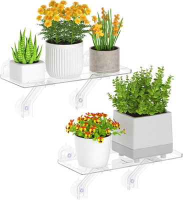 6'' Extra Wide & Strong Window Plant Floating Shelves 2 Pack, Heavy Duty Acrylic