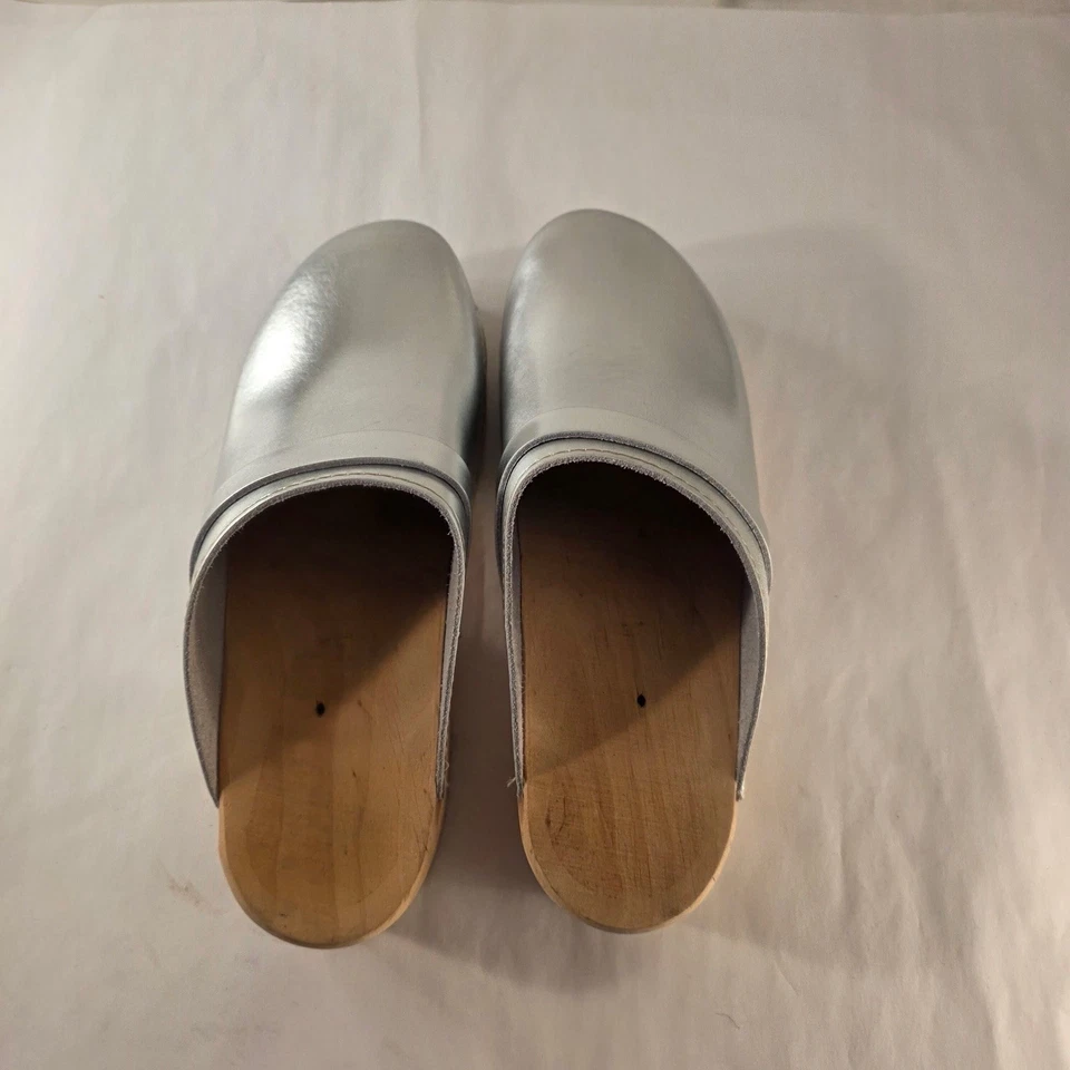 Zapatos cómodos Mia zuecos plateados suecos para mujer EU 42 de cuero Foto 3 de 4