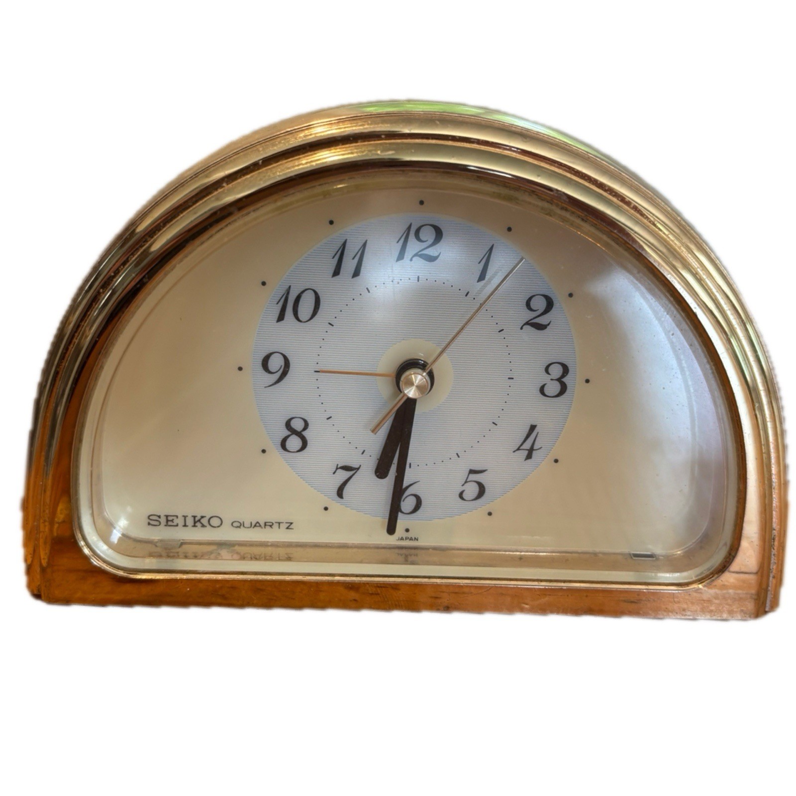 Vintage Seiko Quartz Gold Tone Alarm Clock image