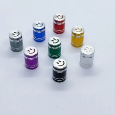 Smiley Face Alloy Valve Stem Caps Tire Covers for Cars Blue Black Gold Green