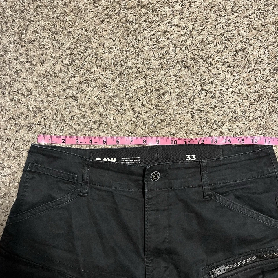 Shorts G Star Raw Masculino 34 Preto Rovic Zíper Relax 1/2 Carga Utilitário Cordão - Imagem 3 de 4
