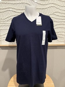Goodfellow & Co (Lot Of 2) New W/Tags Every Wear SS V-Neck T-Shirt - Med Navy