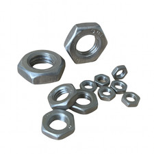 Thin Hexagon HALF LOCK JAM HEX NUTS Metric Coarse Thread Black SELF COLOUR STEEL