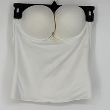 Felina Womens Size 34C Longline Strapless Bra Bustier White Push Up Underwire