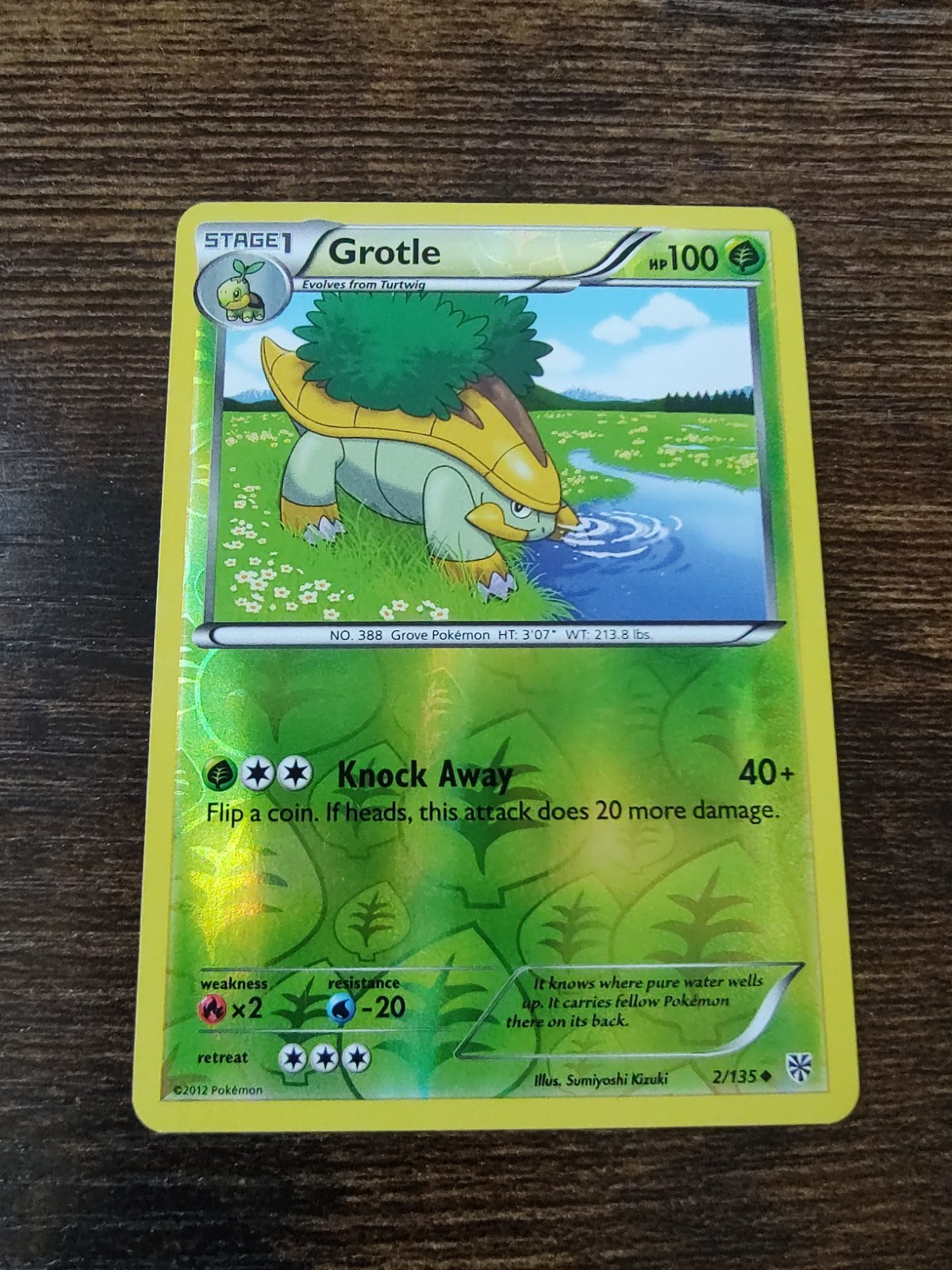 Grotle 2/135 Plasma Storm Pokemon Card Reverse Holo
