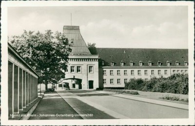 Postcard Mainz on the Rhine Johannes Gutenberg University (No. 9656)