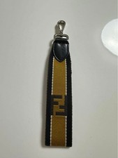 Autentico portachiavi Fendi borsa ciondolo portachiavi logo FF hardware argento