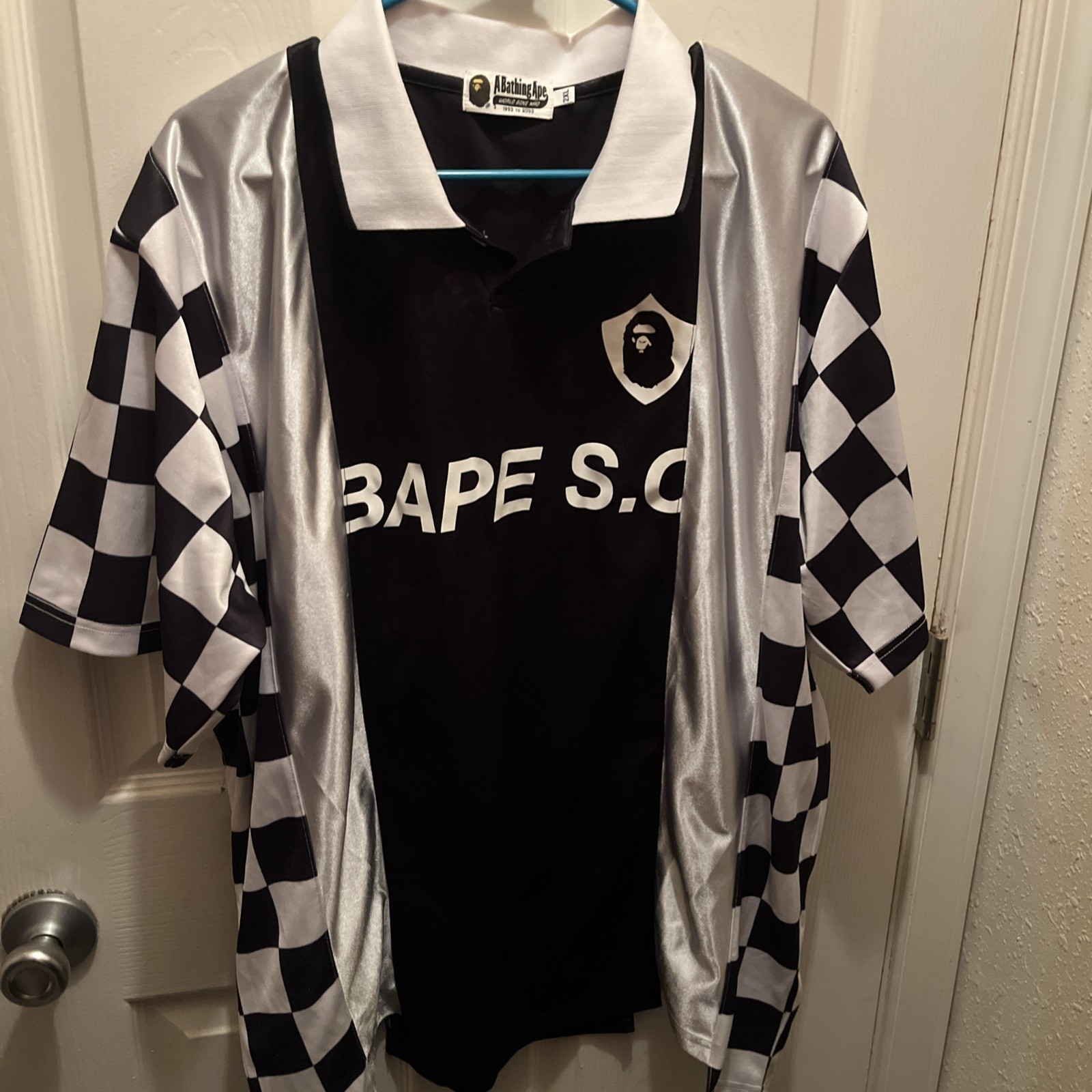 BAPE Black & White Checkered Caesar Game Jersey F… - image 1