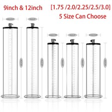 Acrylic Cylinder for Vacuum Penis Pump Untapered 9  12 Inch with Female Valve