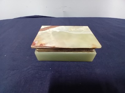 Vintage Onyx Schatulle mit Klappdeckel Vintage Dekor Schmuckschatulle