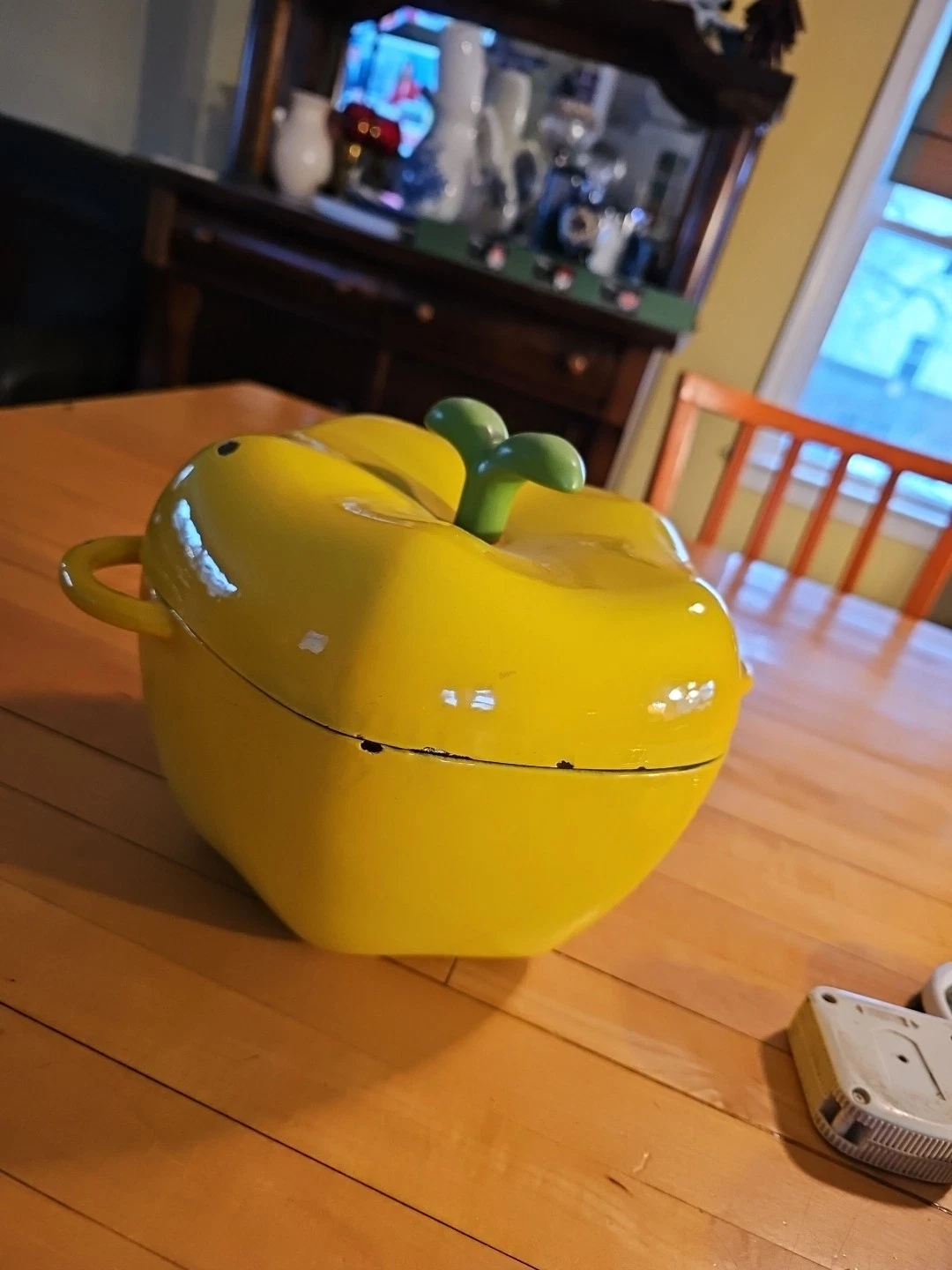 Vintage enameled cast iron ILSA Dutch Oven yellow Pepper italy